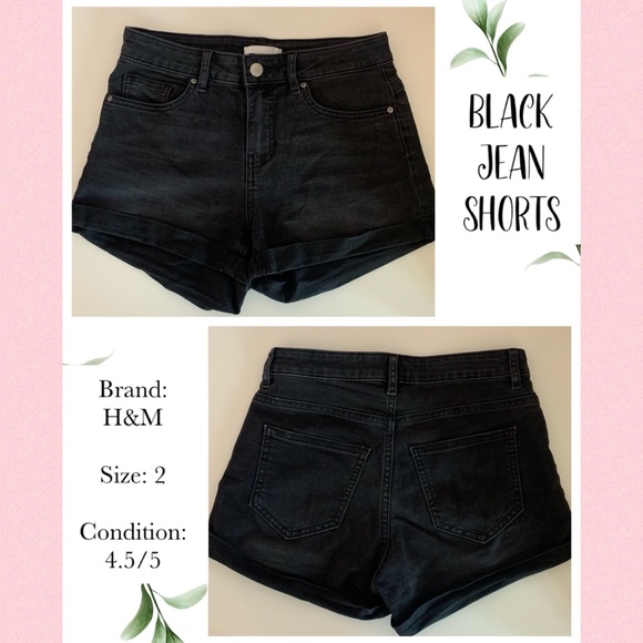 Black Highwaisted Jean Shorts - Picture 1 of 1